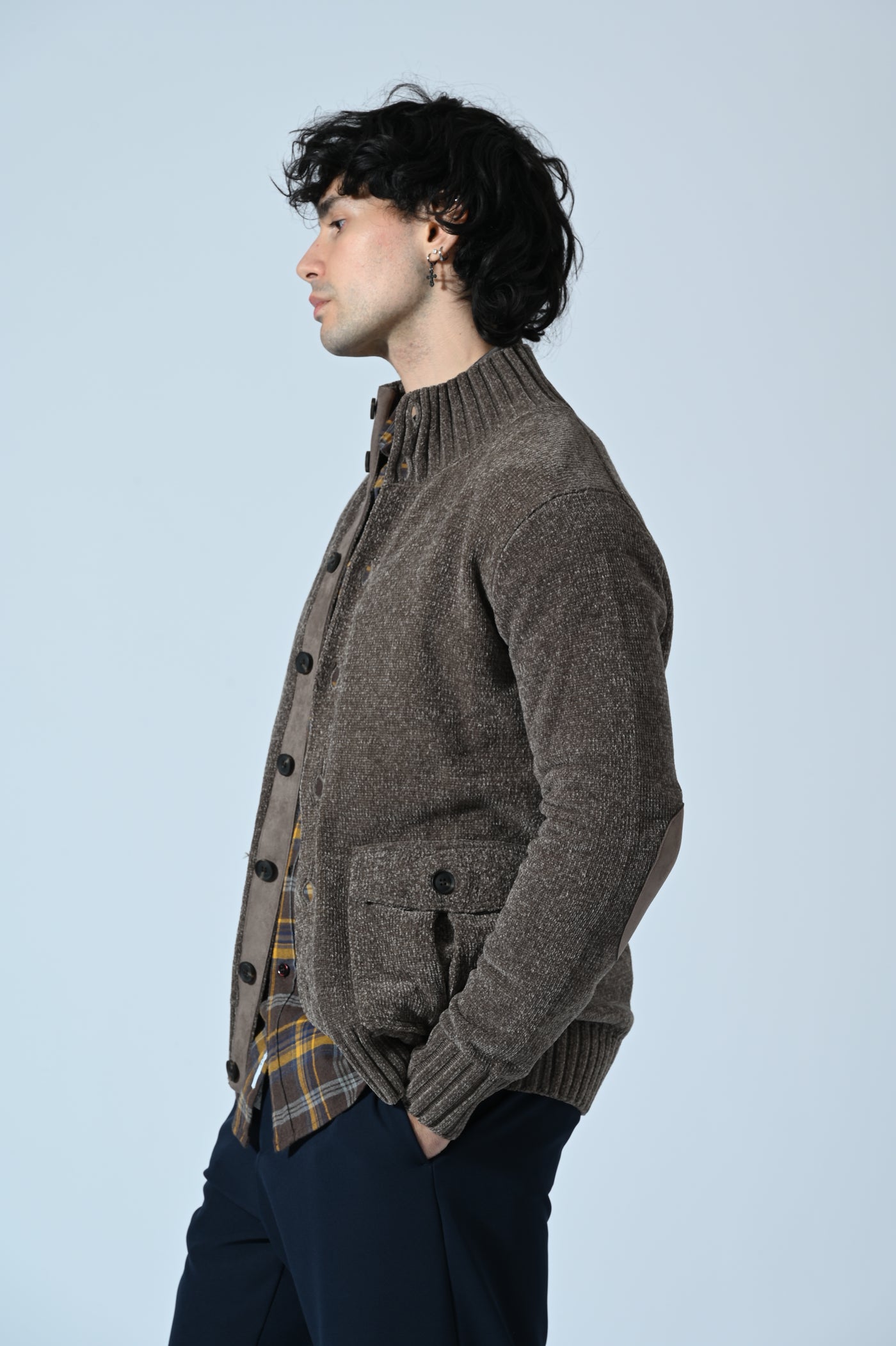 MAGLIA A GIUBBOTTO IN CINIGLIA