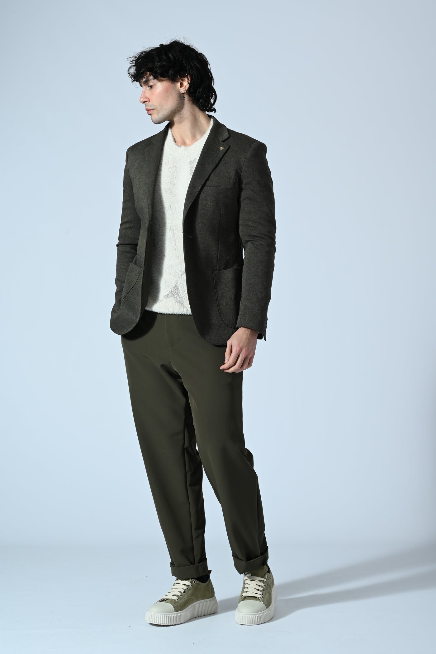 BLAZER MELANGE CON IMPUNTURE