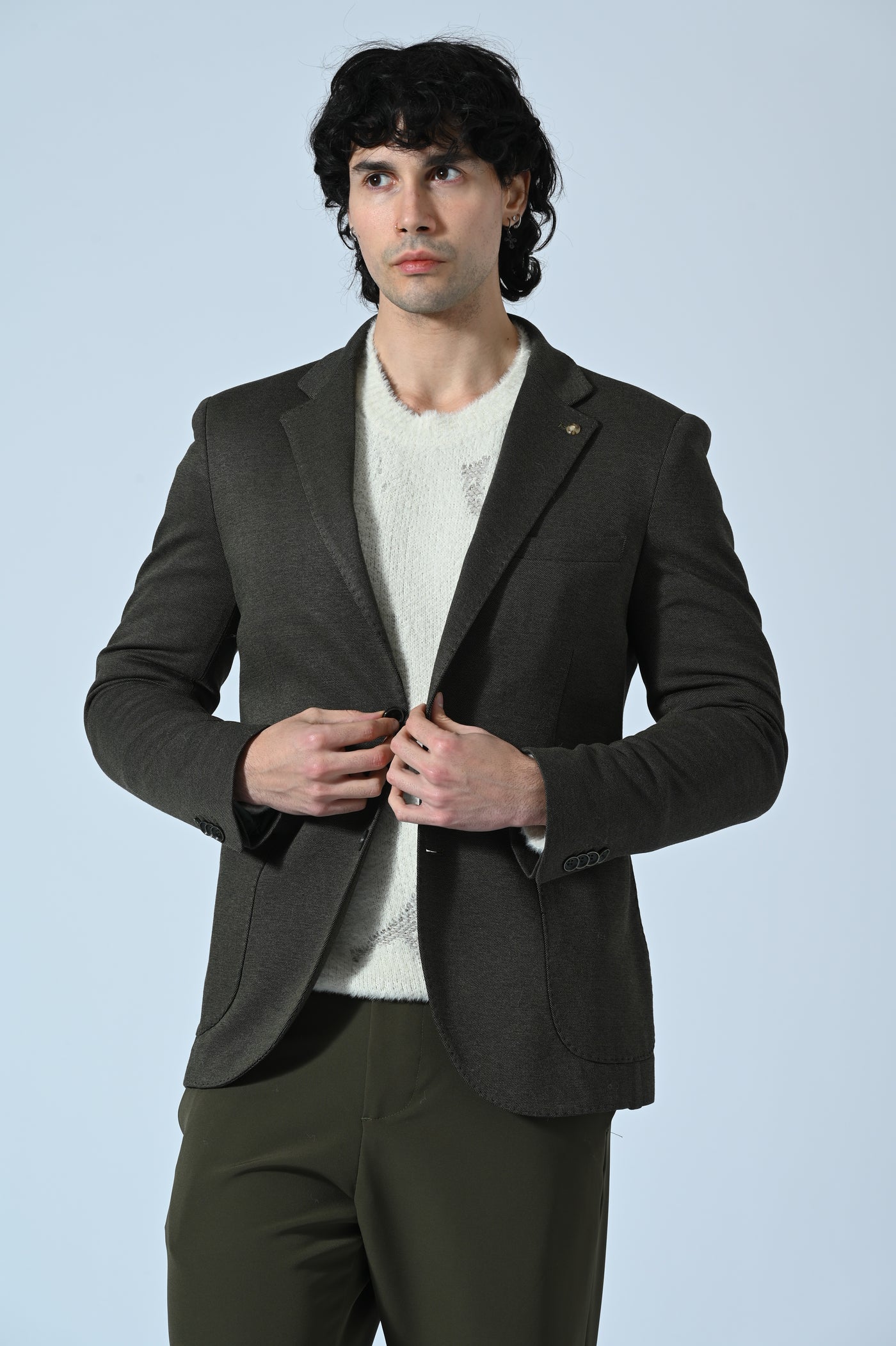 BLAZER MELANGE CON IMPUNTURE