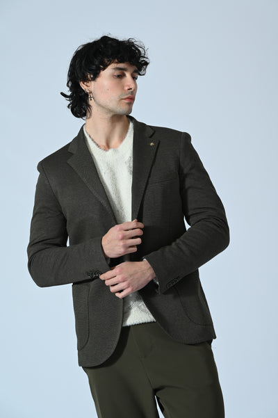 BLAZER MELANGE CON IMPUNTURE