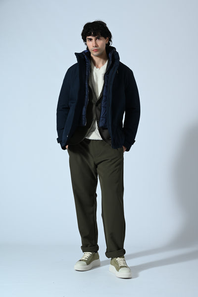 GIACCONE CON PETTORINA E CAPPUCCIO REMOVIBILI