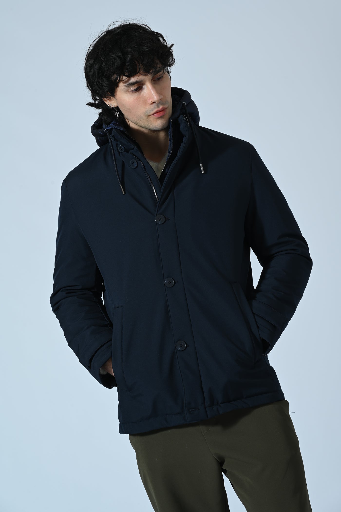 GIACCONE CON PETTORINA E CAPPUCCIO REMOVIBILI