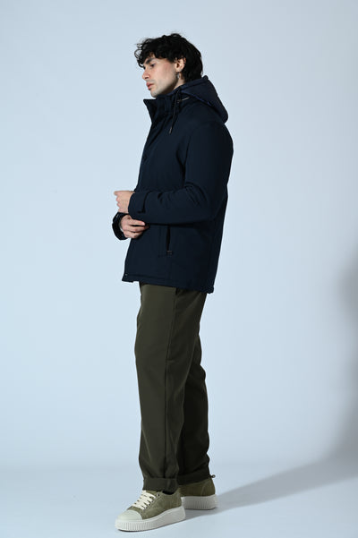 GIACCONE CON PETTORINA E CAPPUCCIO REMOVIBILI