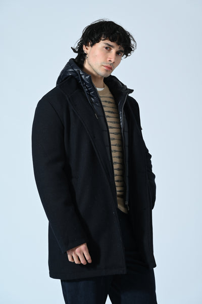 CAPPOTTO CON PETTORINA E CAPPUCCIO REMOVIBILI