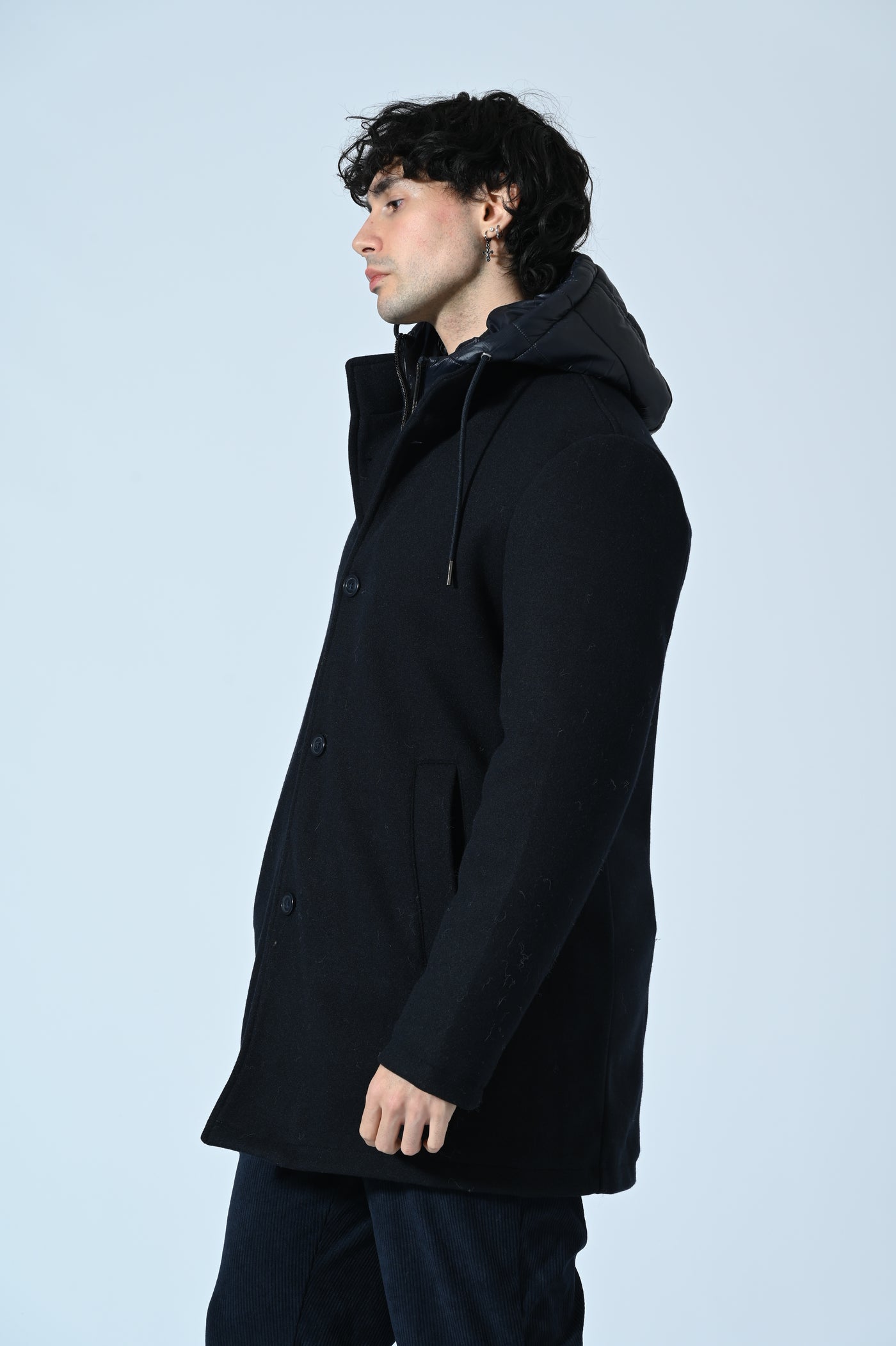 CAPPOTTO CON PETTORINA E CAPPUCCIO REMOVIBILI