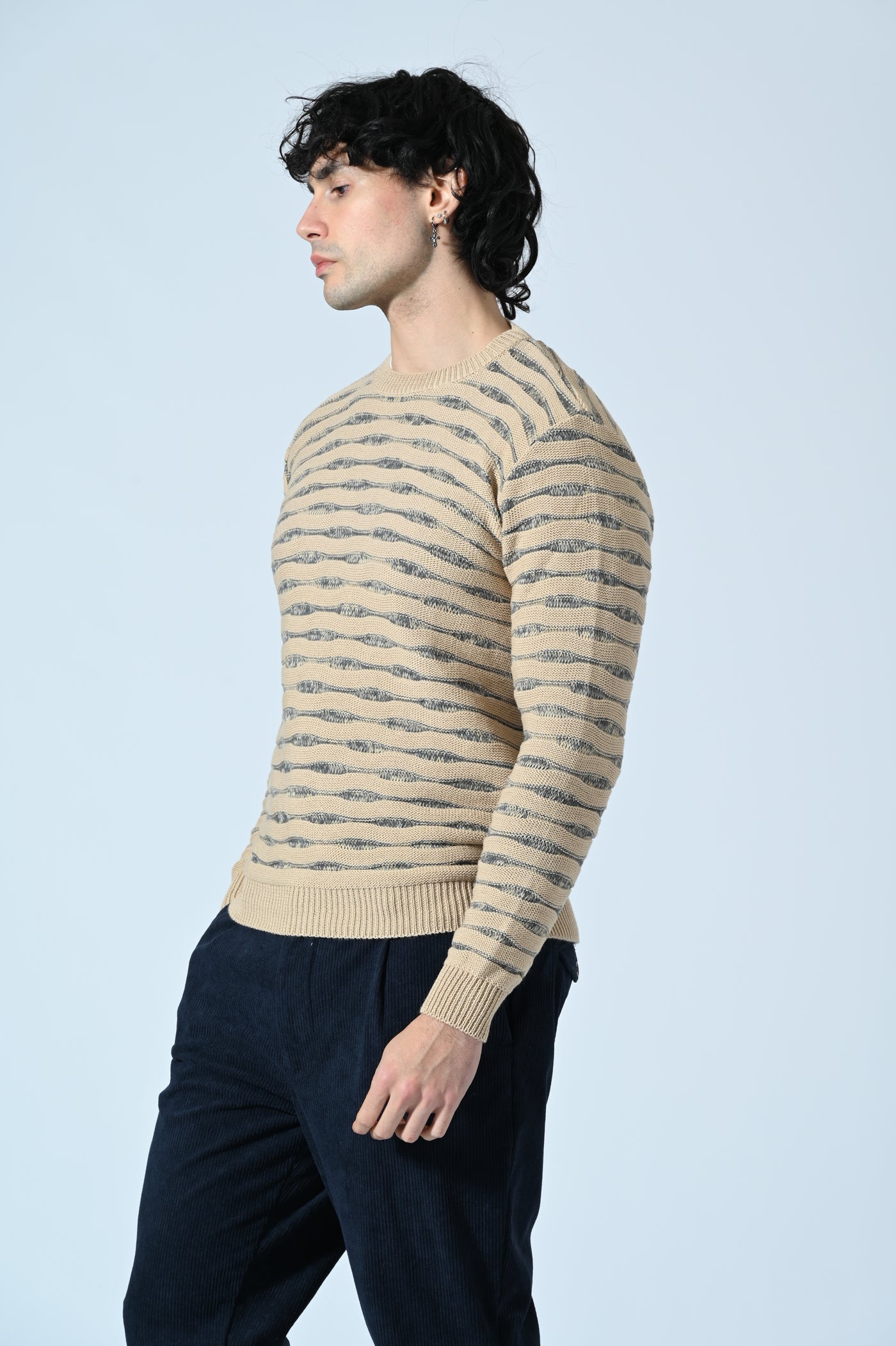 MAGLIA GIROCOLLO BICOLORE