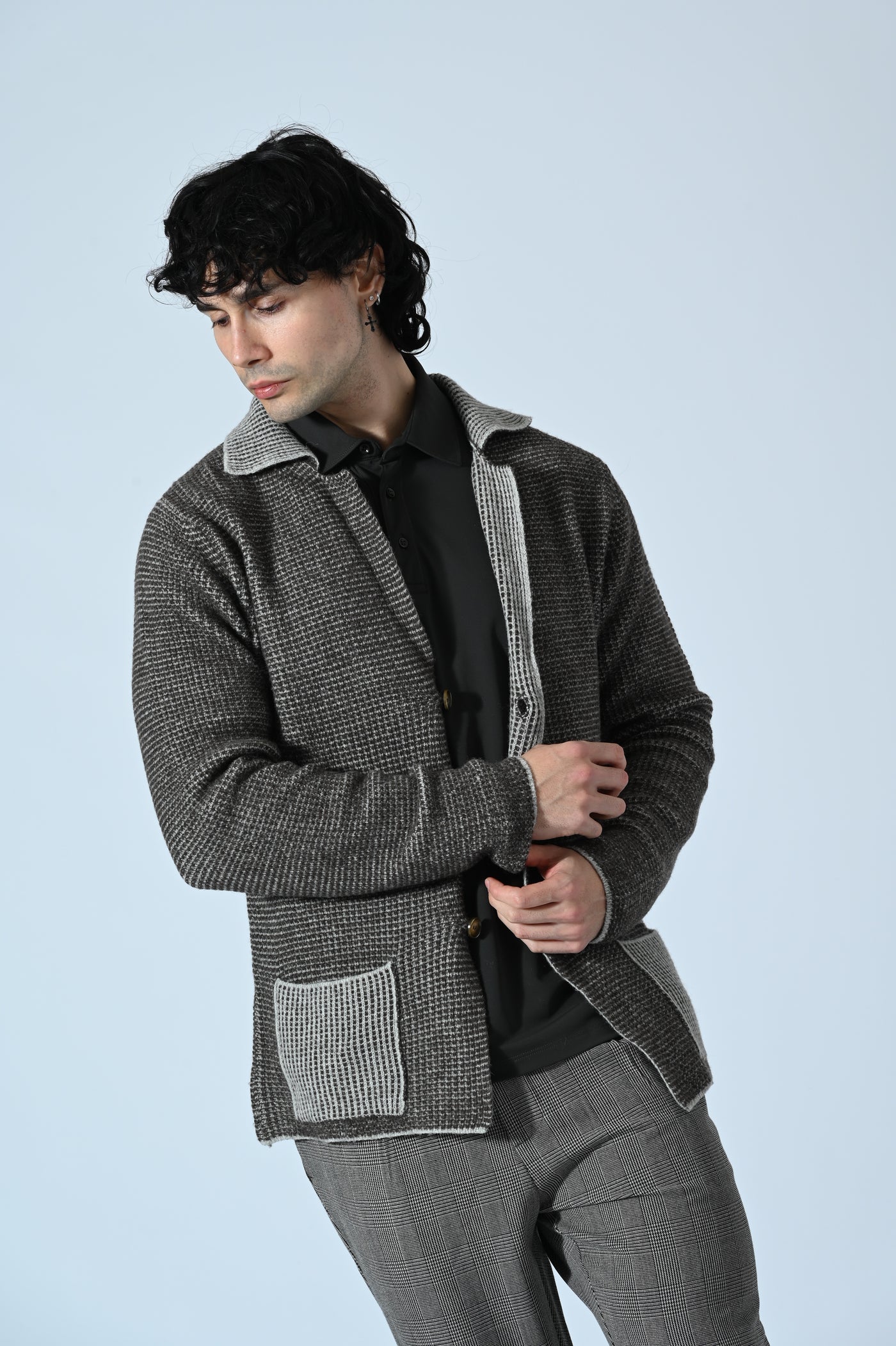 BLAZER IN MAGLIA BICOLORE