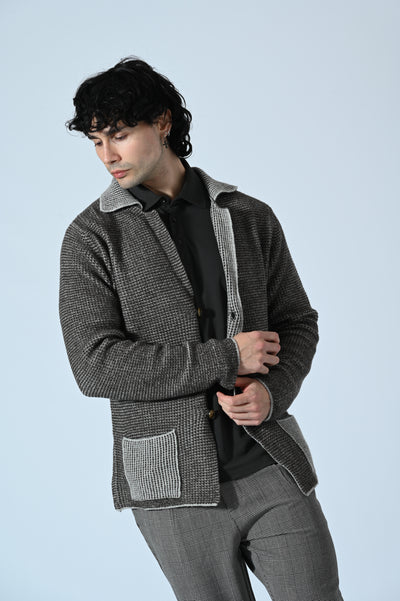 BLAZER IN MAGLIA BICOLORE