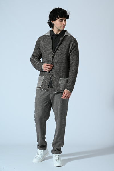 BLAZER IN MAGLIA BICOLORE