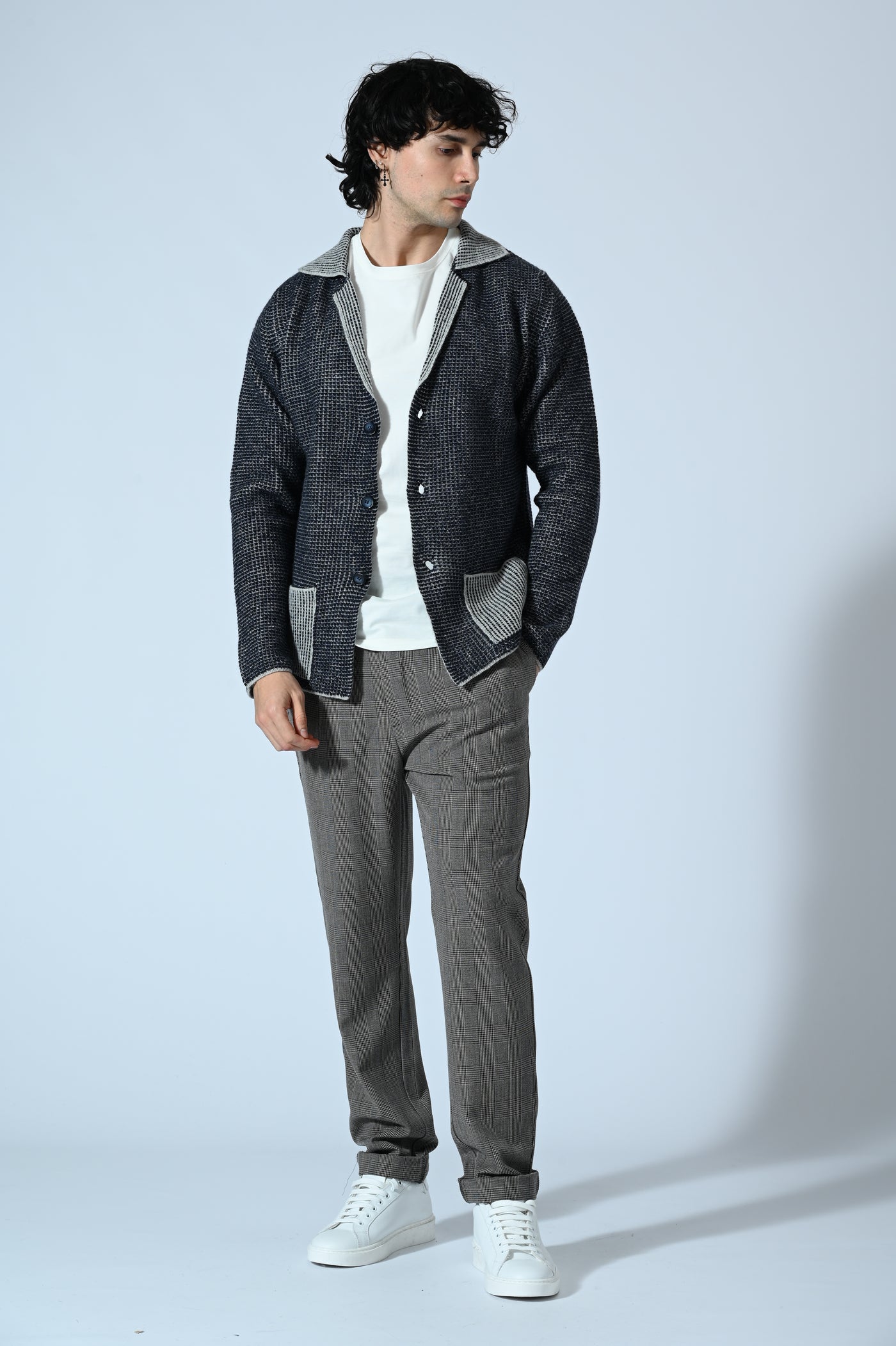 BLAZER IN MAGLIA BICOLORE