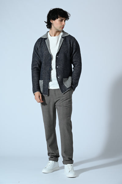 BLAZER IN MAGLIA BICOLORE