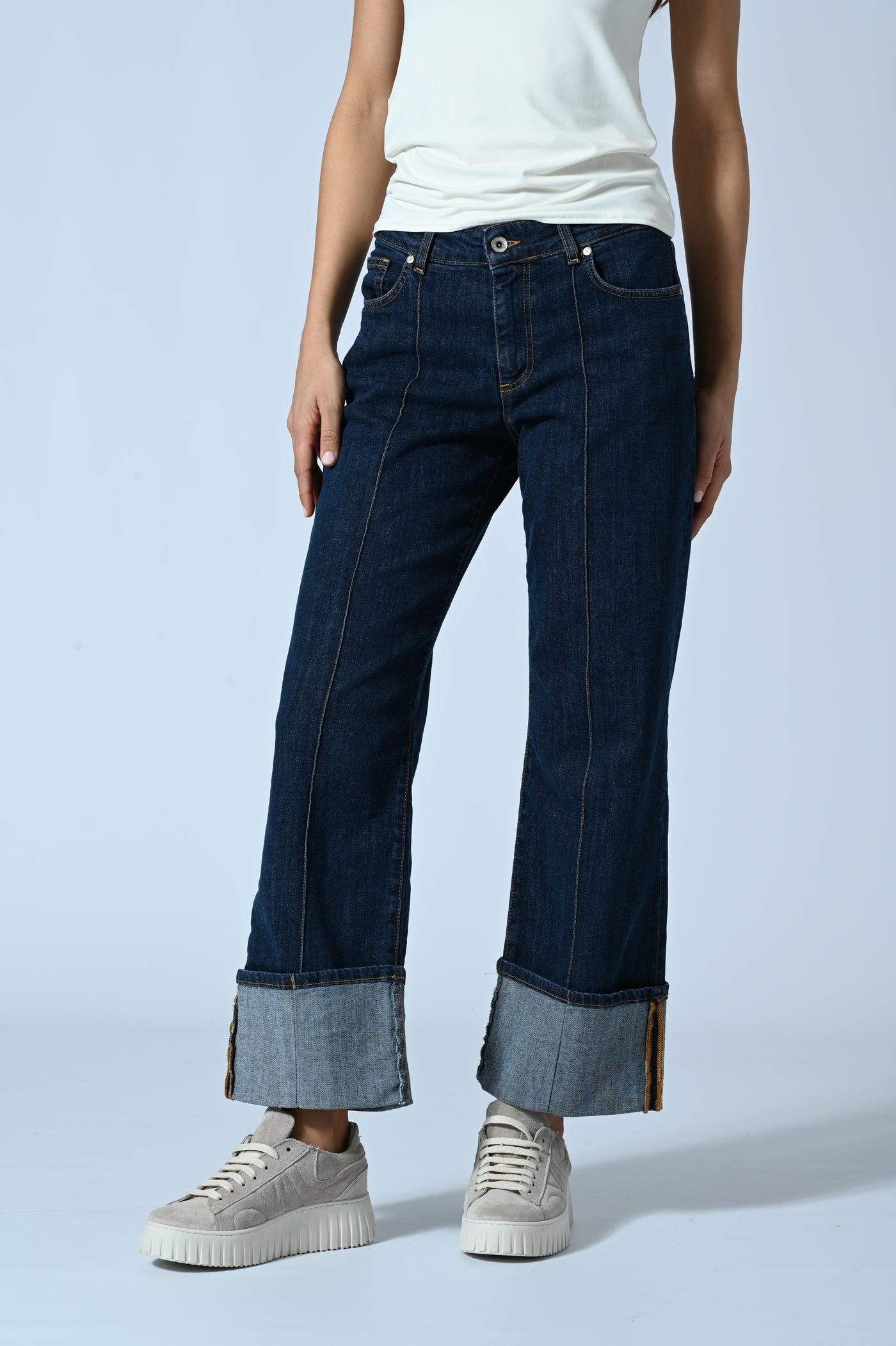 JEANS CROPPED WIDE LEG NERV.