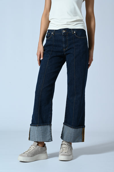 JEANS CROPPED WIDE LEG NERV.