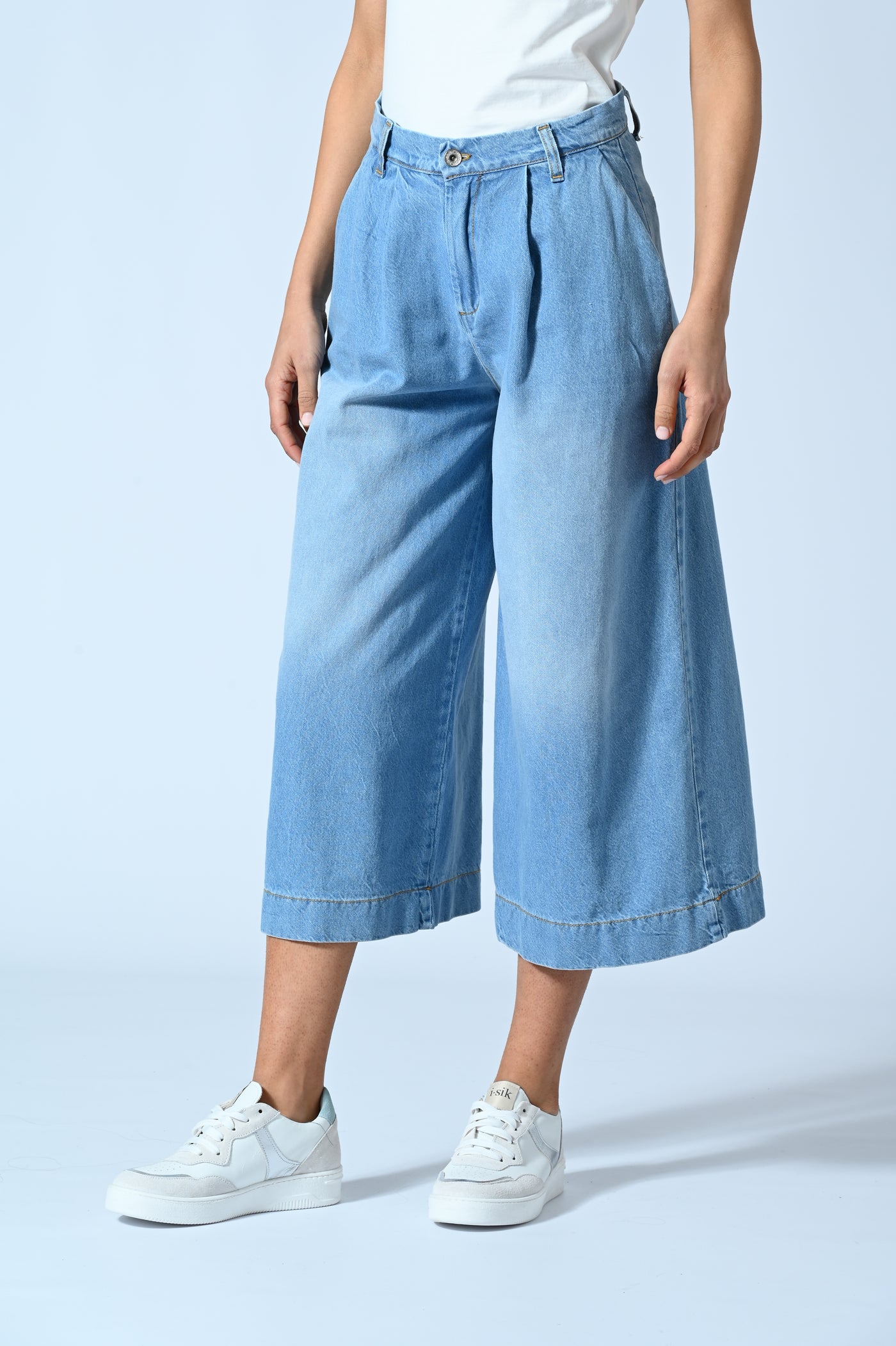 JEANS PINCE PALAZZO CROPPED