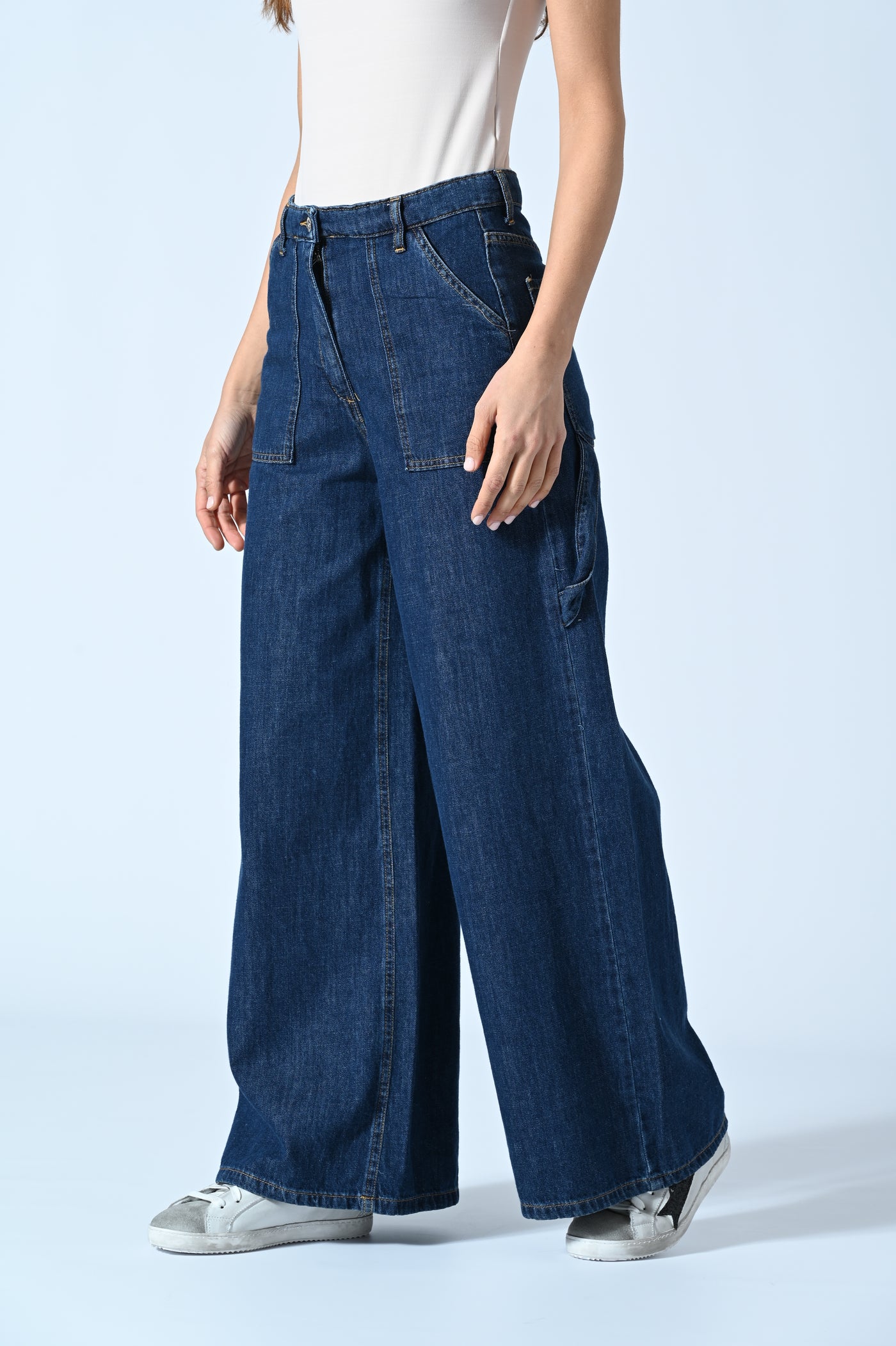 DENIM FLUIDO PALAZZO WORK