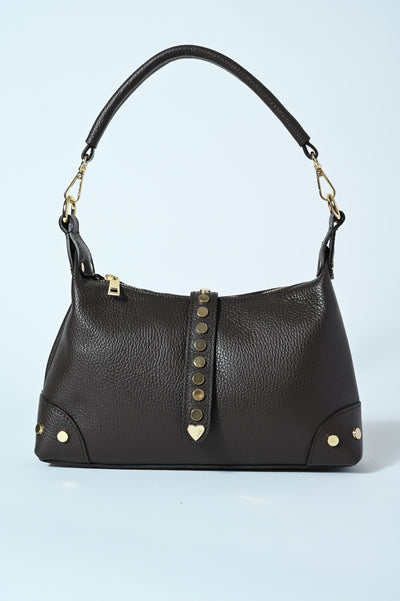 BORSA VERA PELLE BORCHIETTE