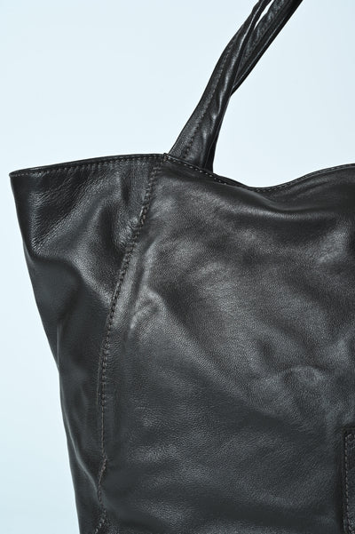 BORSA SHOPPER VERA PELLE MONTONE