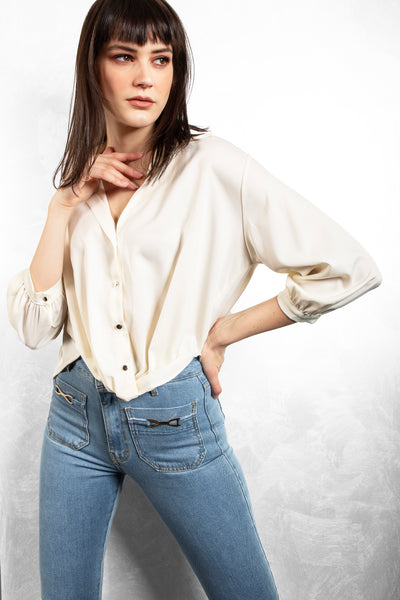CAMICIA RASO SATIN NODO