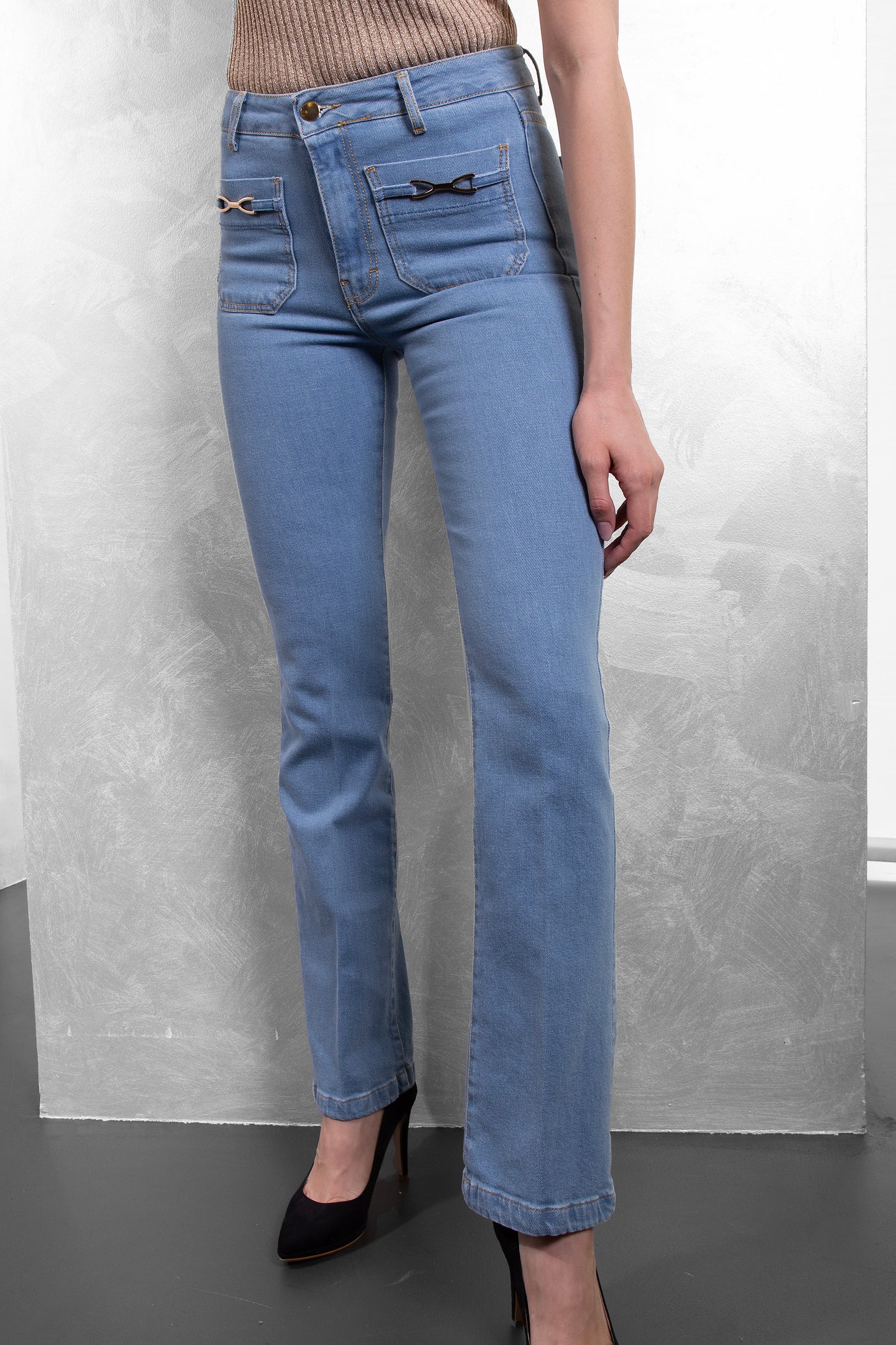 JEANS ZAMPA FIBBIE