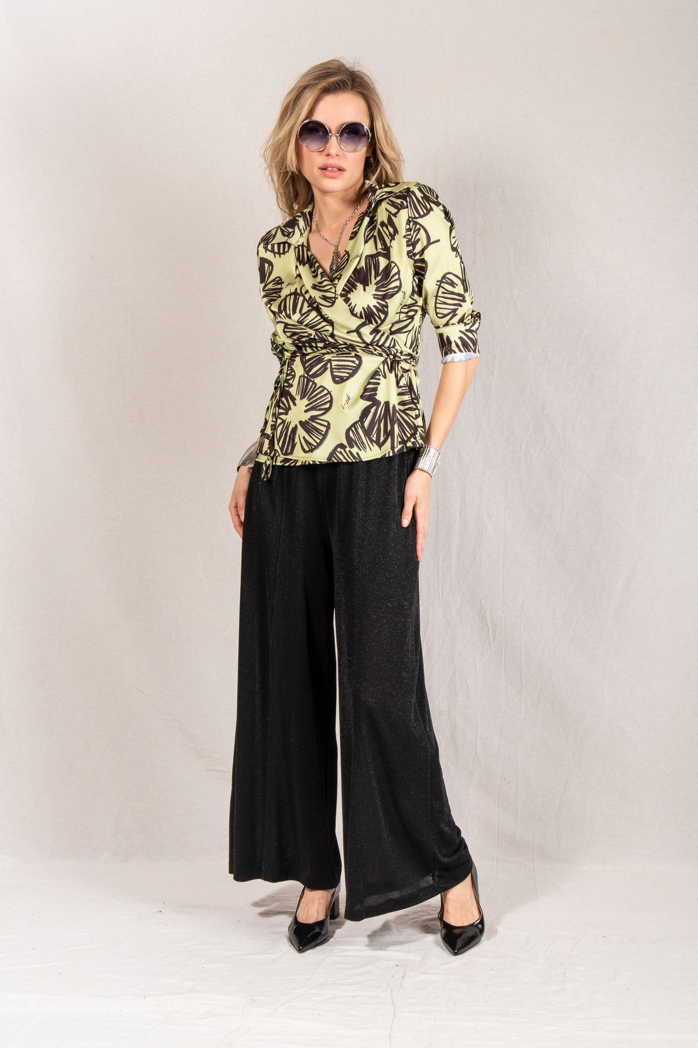 BLUSA INCROCIATA FIORE BICOLOR