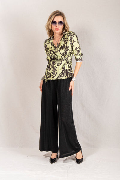 BLUSA INCROCIATA FIORE BICOLOR