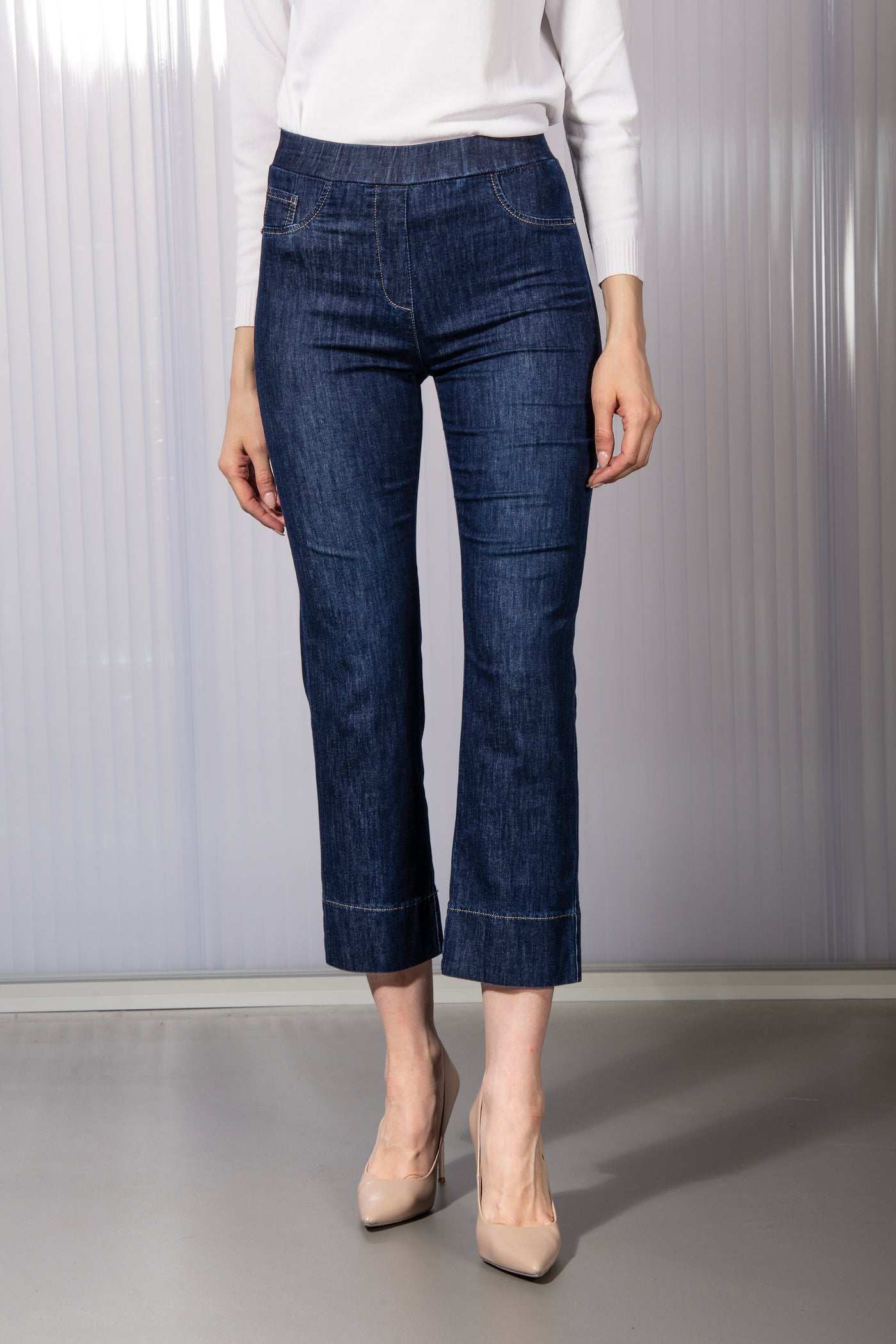 DENIM ELASTICO CROPPED