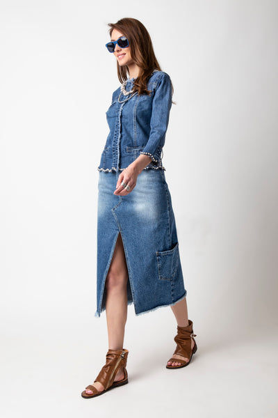 GONNA MIDI DENIM CARGO