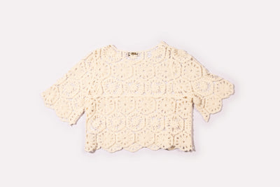 MAGLIA PIZZO COTONE FRANGE