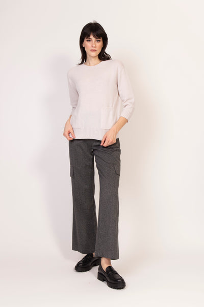PANT. PALAZZO CARGO MELANGE